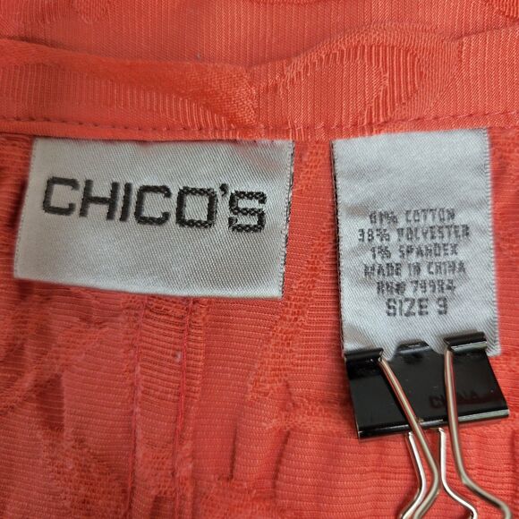 Chicos shirt jacket embroidered coral apricot size 3 XL - Picture 4 of 8